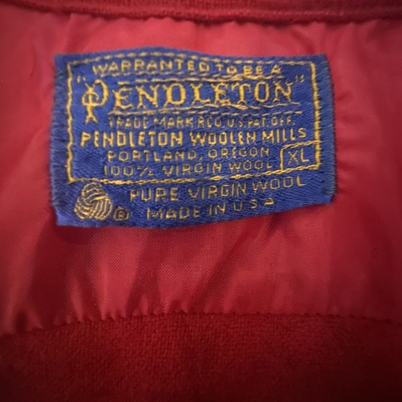 Vintage Pendleton Red Virgin Wool Button-Up Long Sleeve Shirt | Tagged Sz: XL - Picture 11 of 11